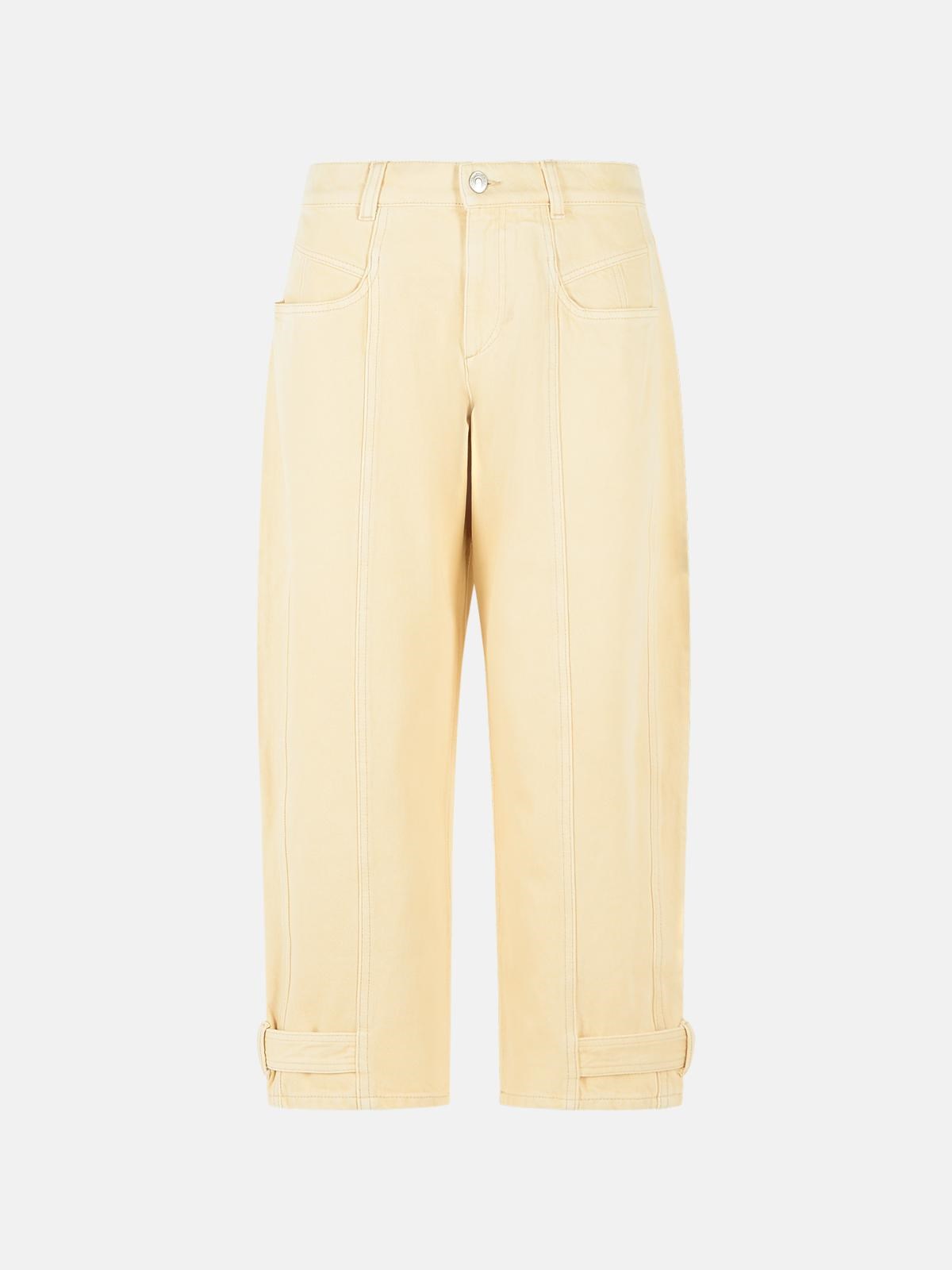 ISABEL MARANT 'Leja' Beige Cotton Jeans
