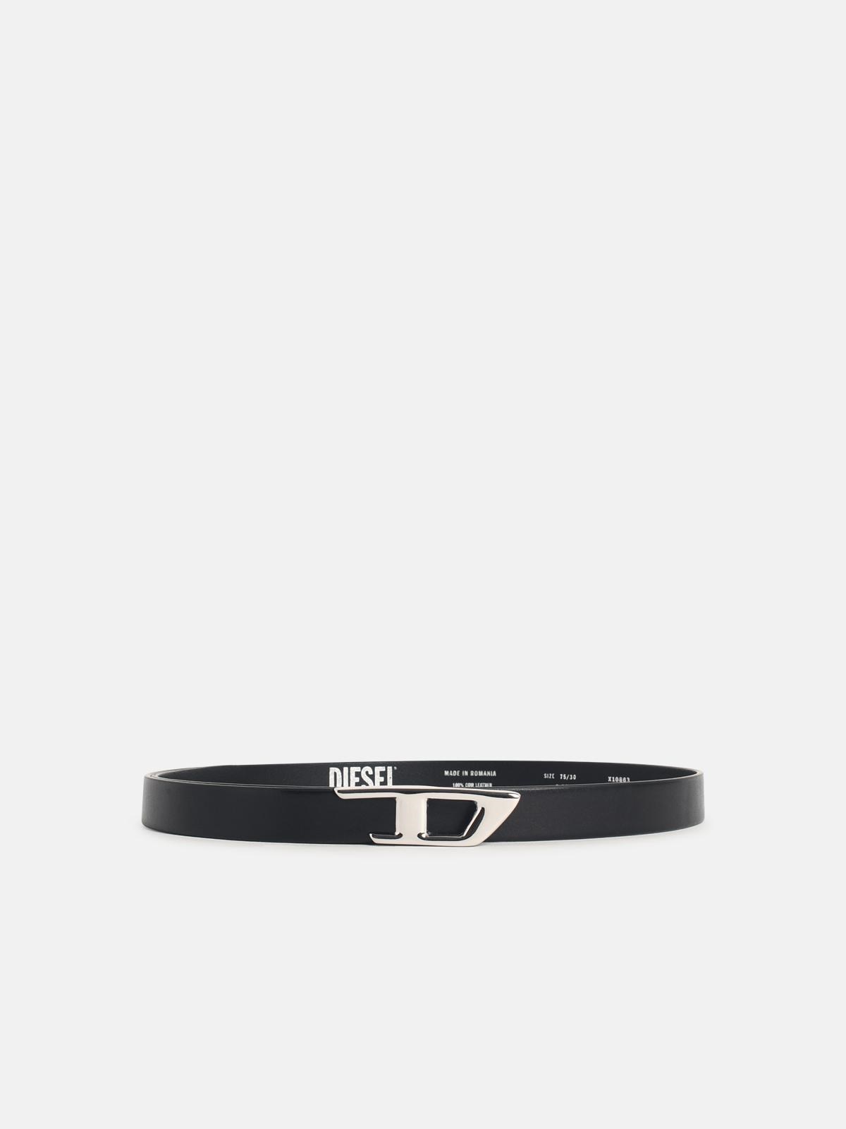 DIESEL 'B-D Logo 2.0' Black Leather Belt