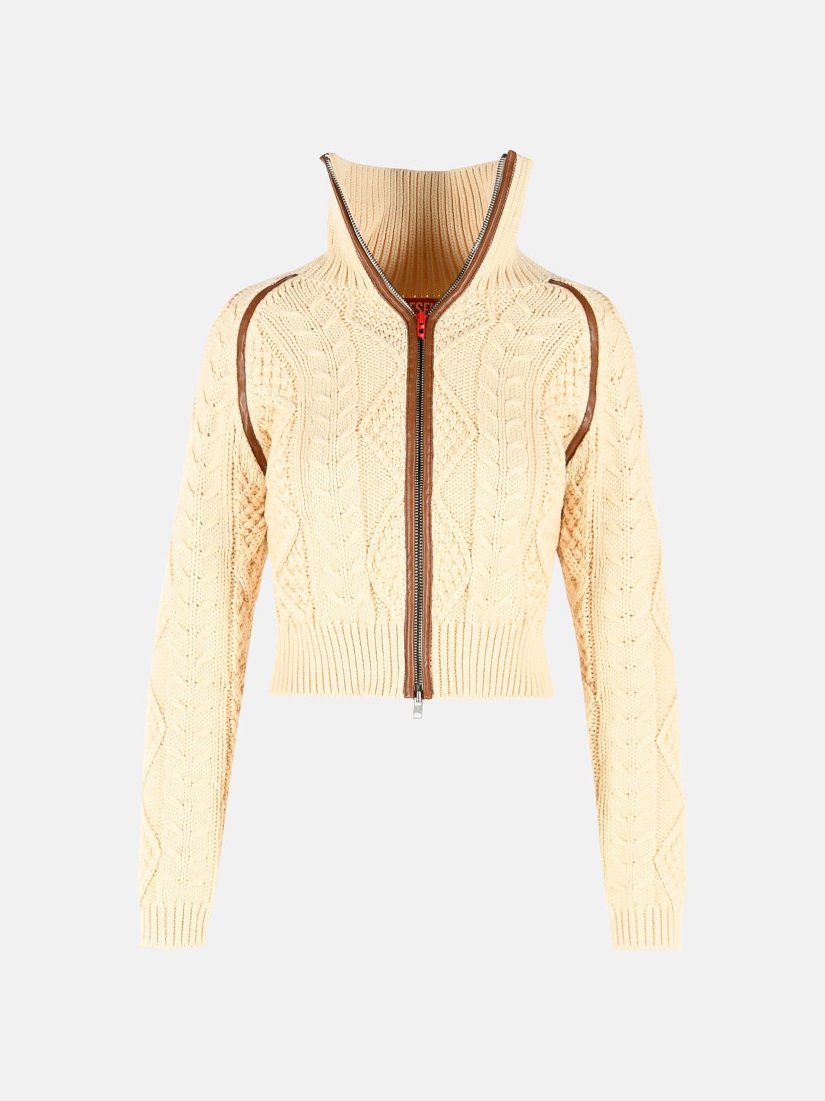 DIESEL 'Intelle' Dark Ivory Cotton And Wool Sweater