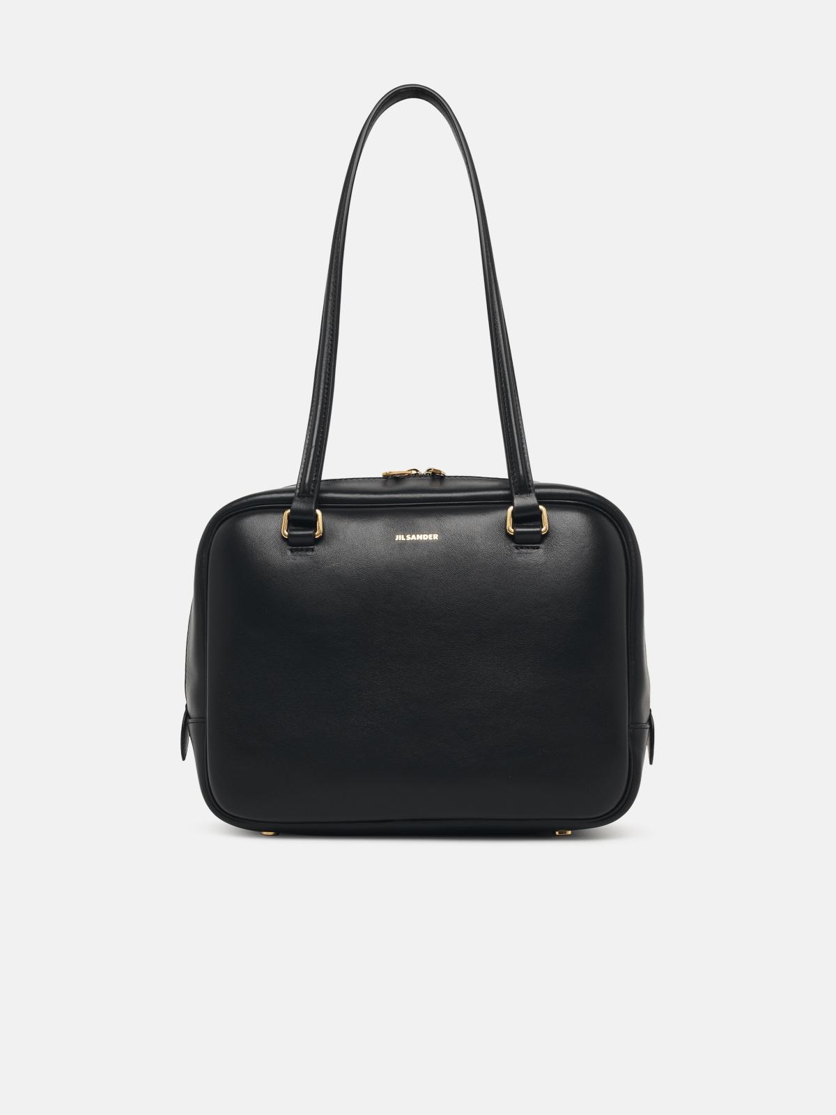 JIL SANDER Medium 'Vision' Black Leather Bag