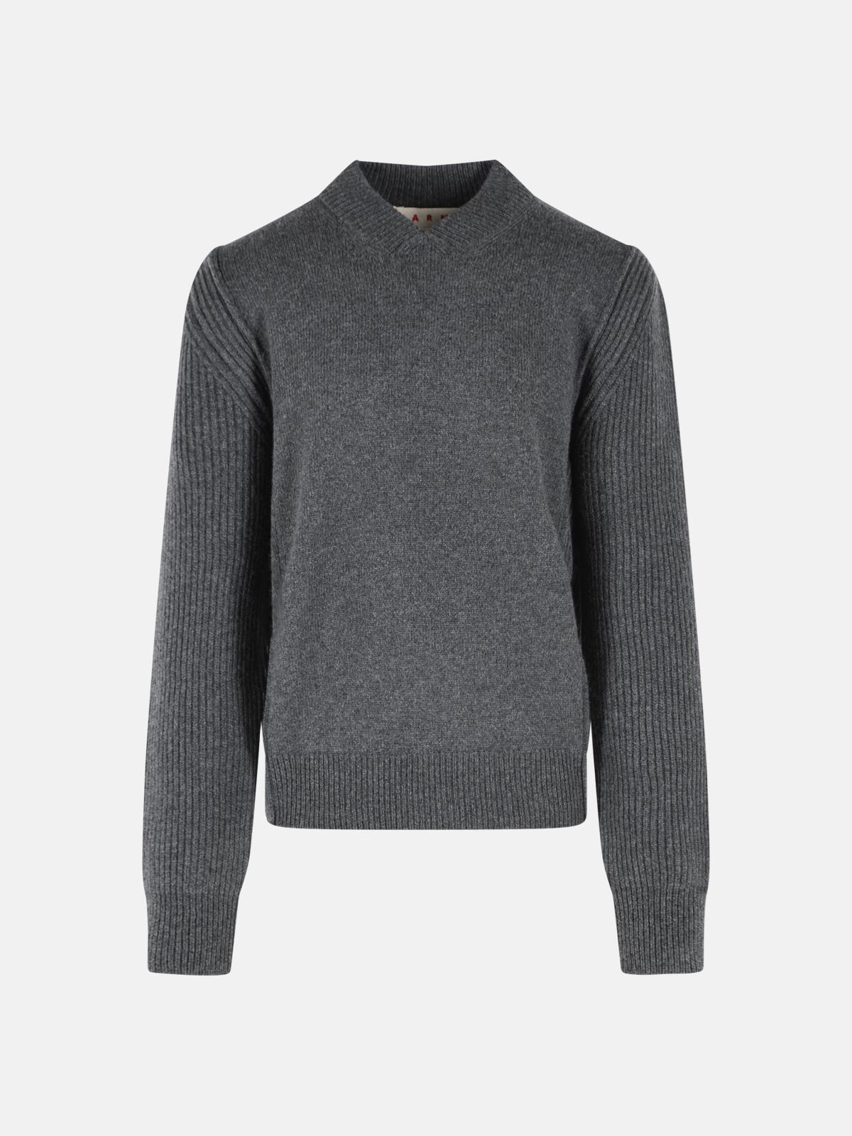 MARNI Grey Virgin Wool And Cashmere Sweater