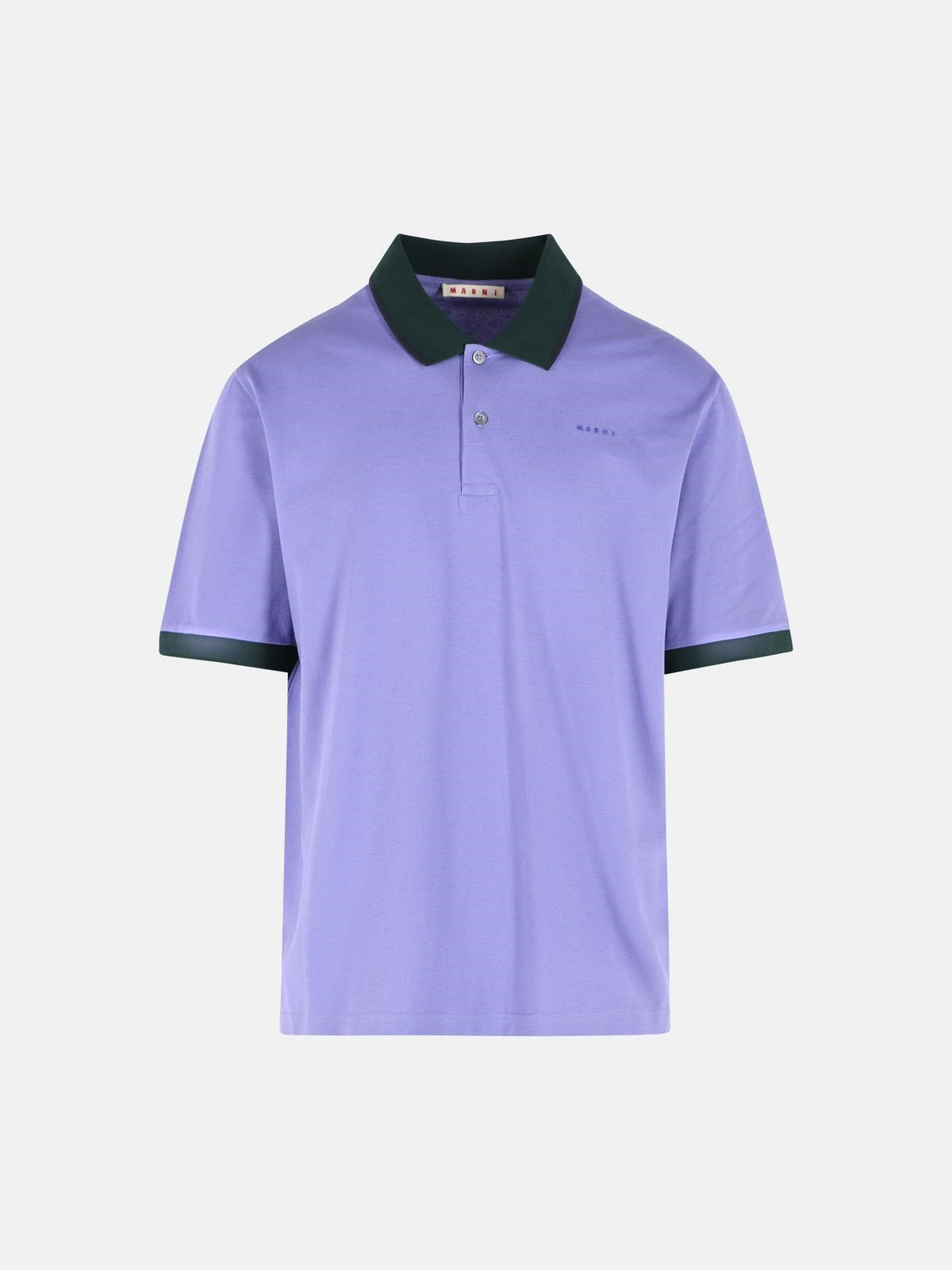 MARNI Purple Cotton Polo Shirt　MARNI パープル コットン ポロシャツ MARNI
