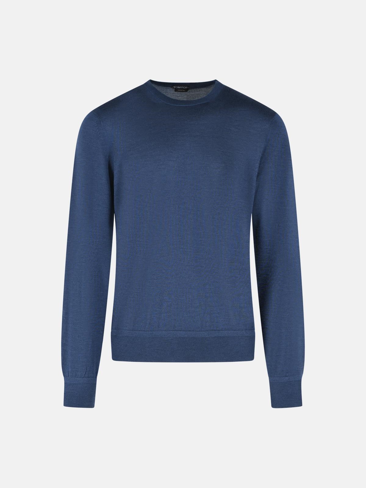 TOM FORD Blue Cashmere And Silk Sweater