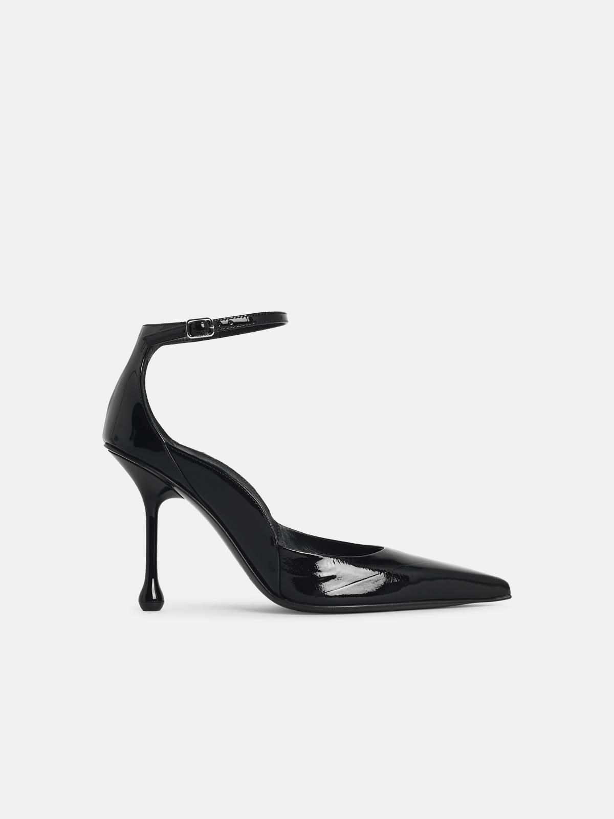 JIMMY CHOO 'Quinci 95' Black Leather Pumps