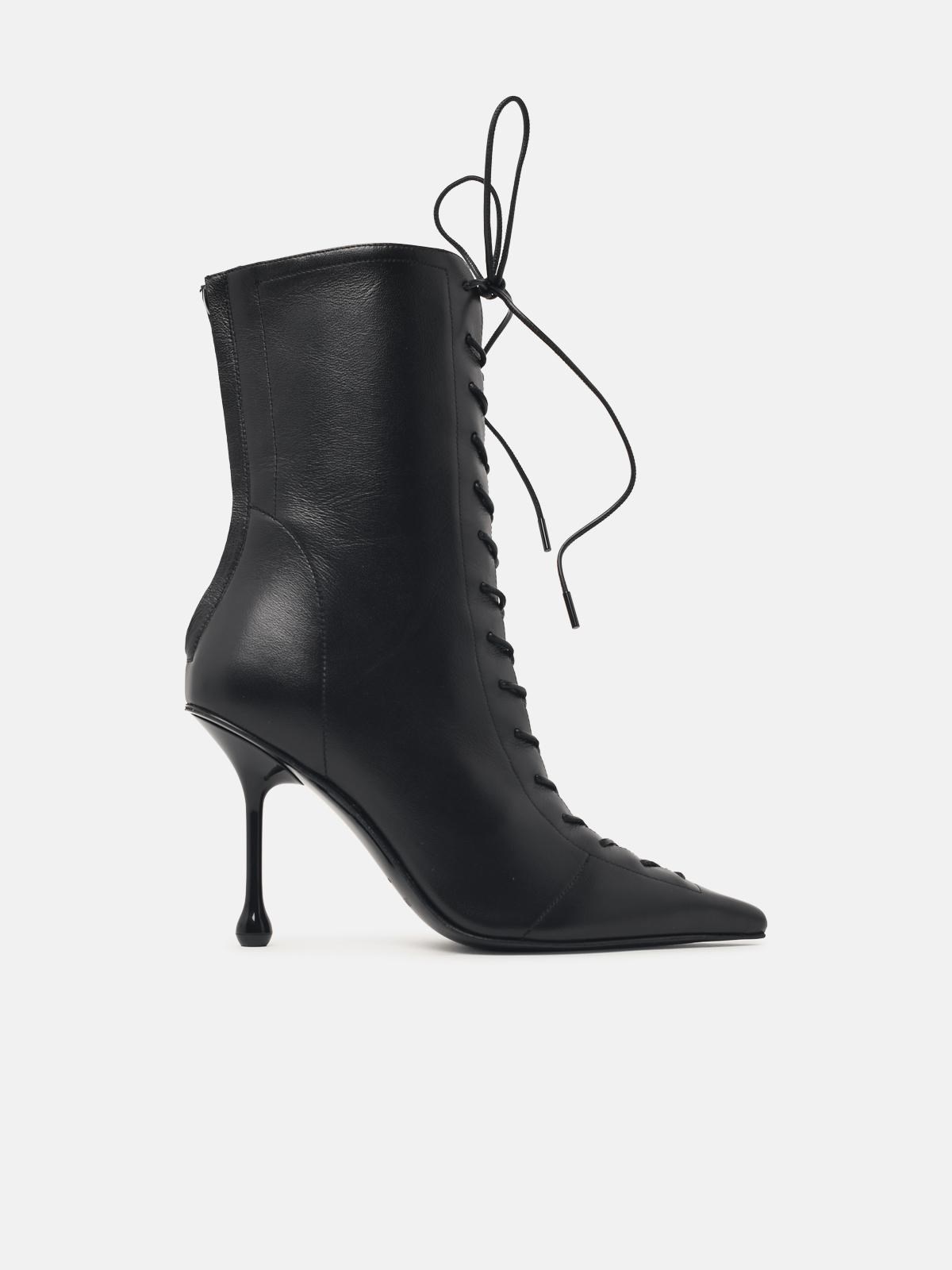 JIMMY CHOO 'Scarlett 95' Black Nappa Leather Ankle Boots