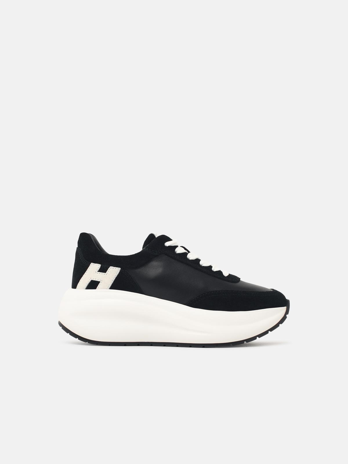 Hogan 'maxi I Active' Black Leather Sneakers In Multi