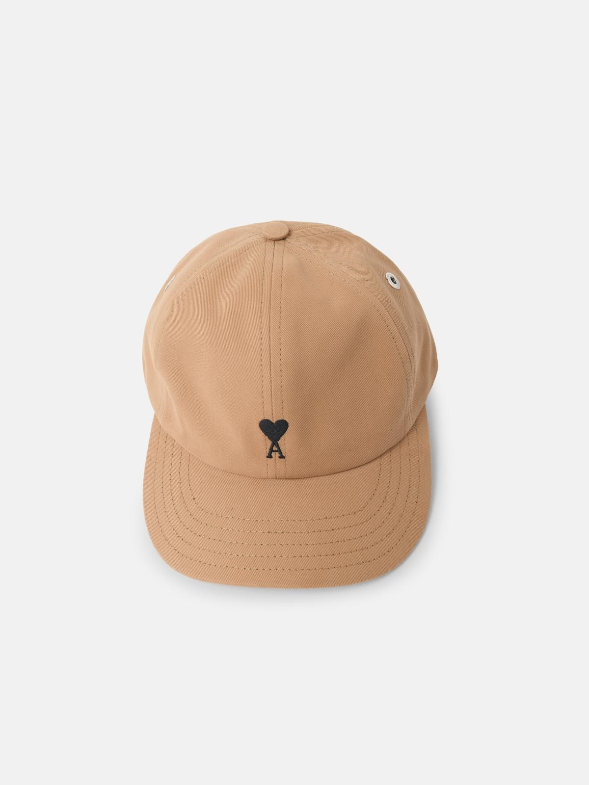AMI PARIS 'Ami De Caur' Cap In Mastic Beige Cotton