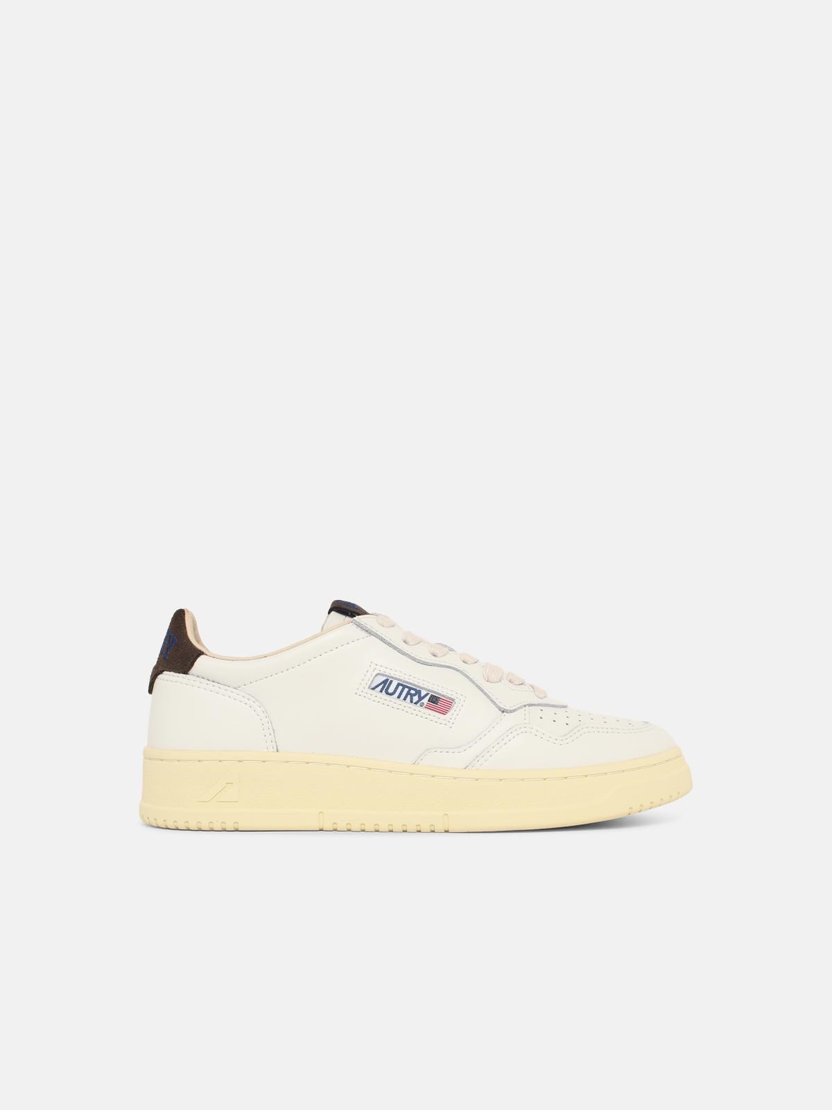 AUTRY 'Medalist Low' White And Brown Leather Sneakers