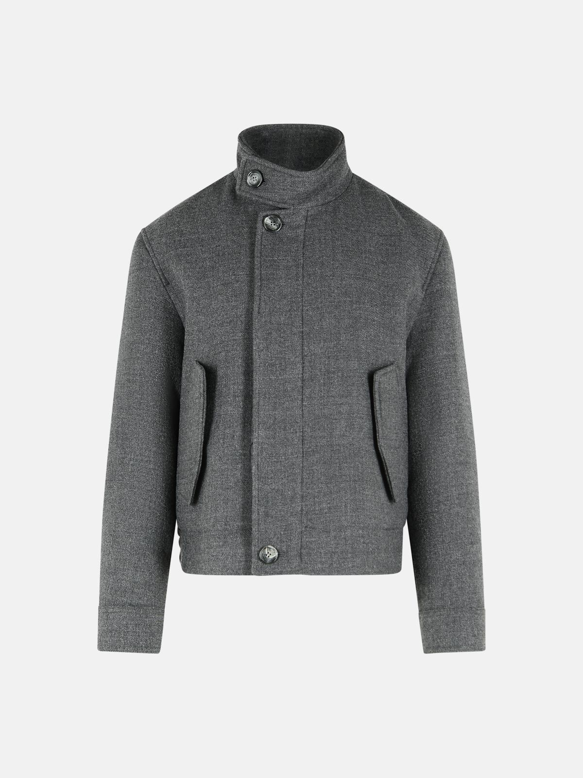 AMI PARIS 'Harrington' Grey Virgin Wool Jacket