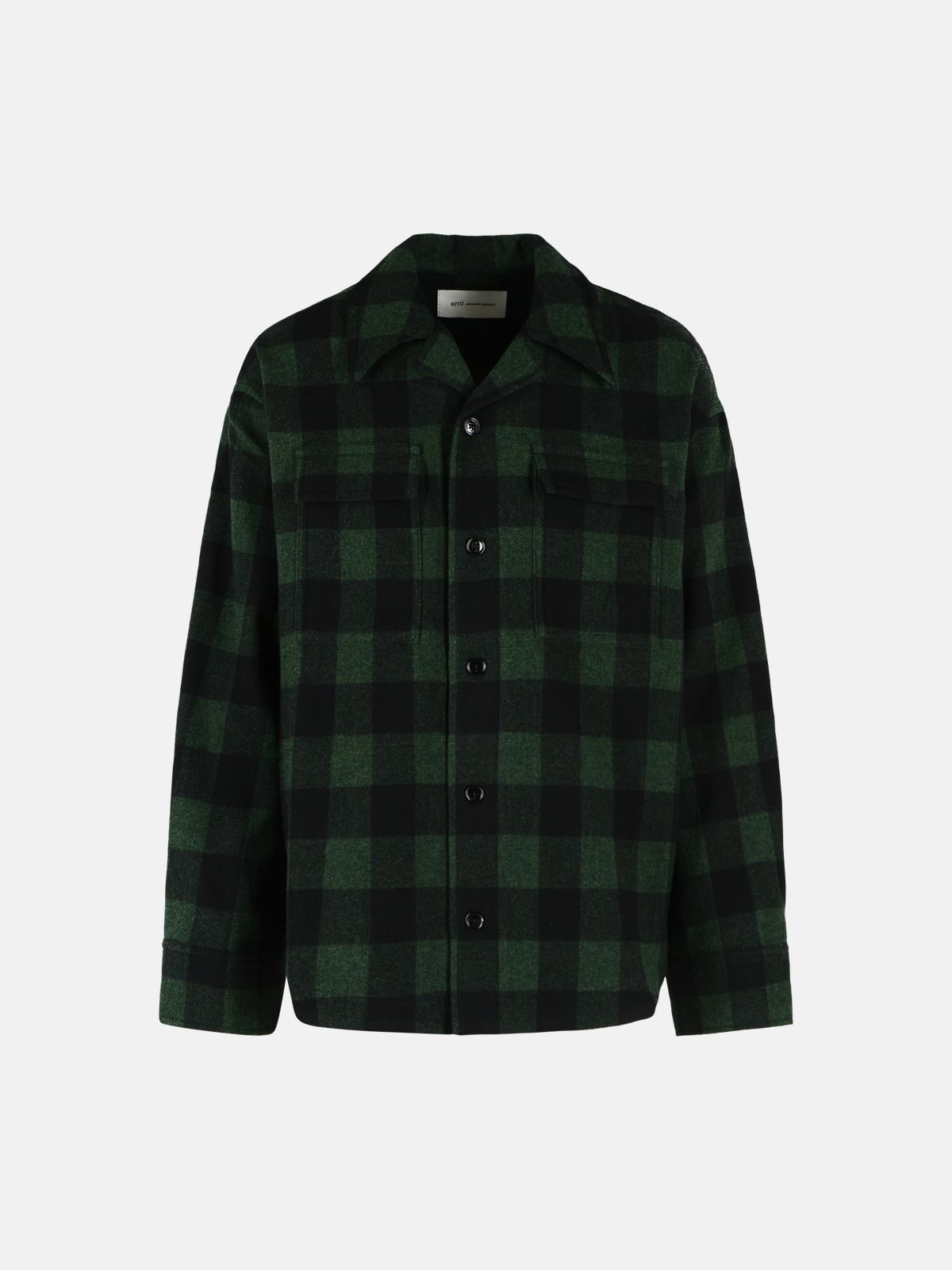 AMI PARIS Red Check Wool Overshirt