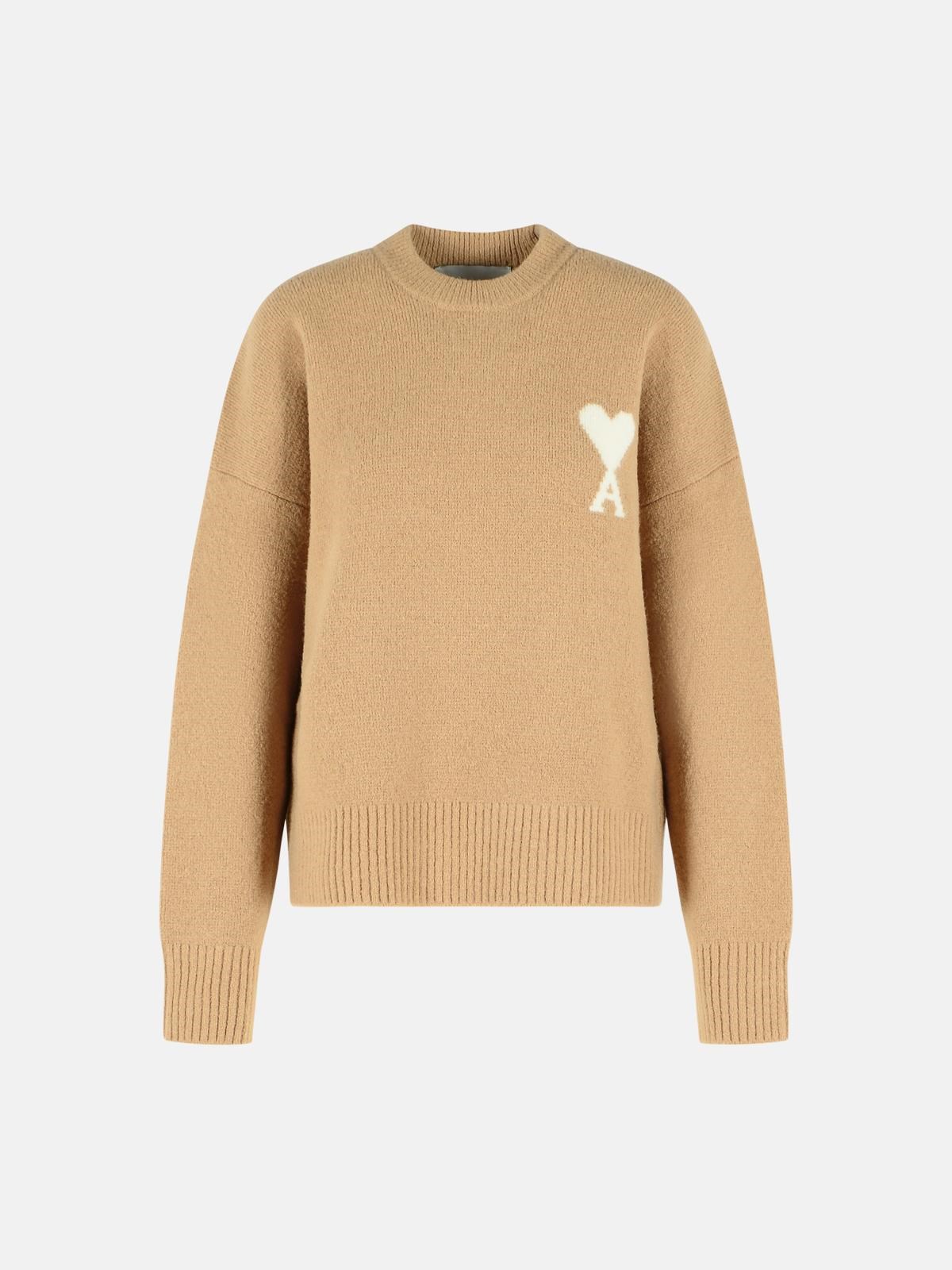AMI PARIS Dark Beige Alpaca Blend Sweater