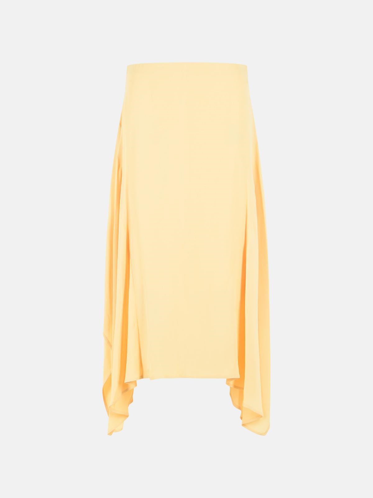 AMI PARIS Dark Cream Silk And Acetate Skirt