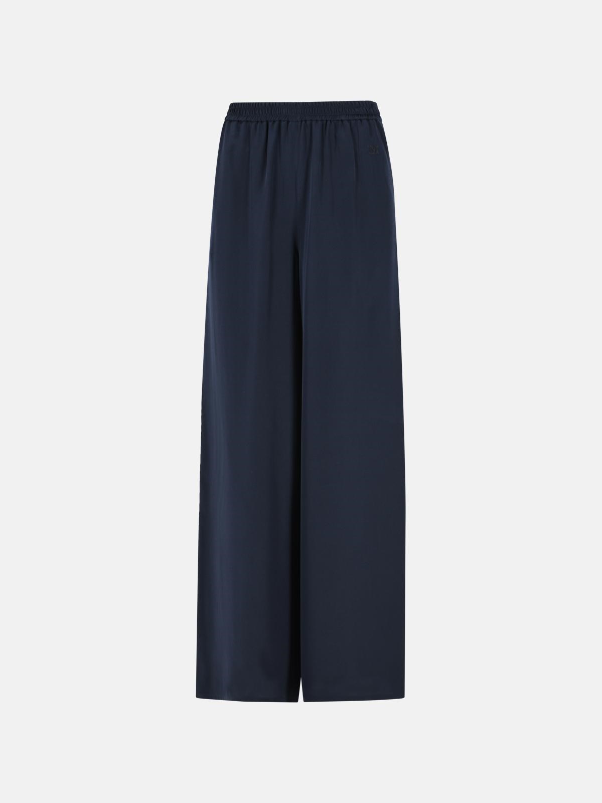 MAX MARA Navy Blue 'Volonta' Heavy Silk Soft Pants　MAX MARA ネイビー ブルー 'Volonta' ヘビー シルク ソフト パンツ MAX