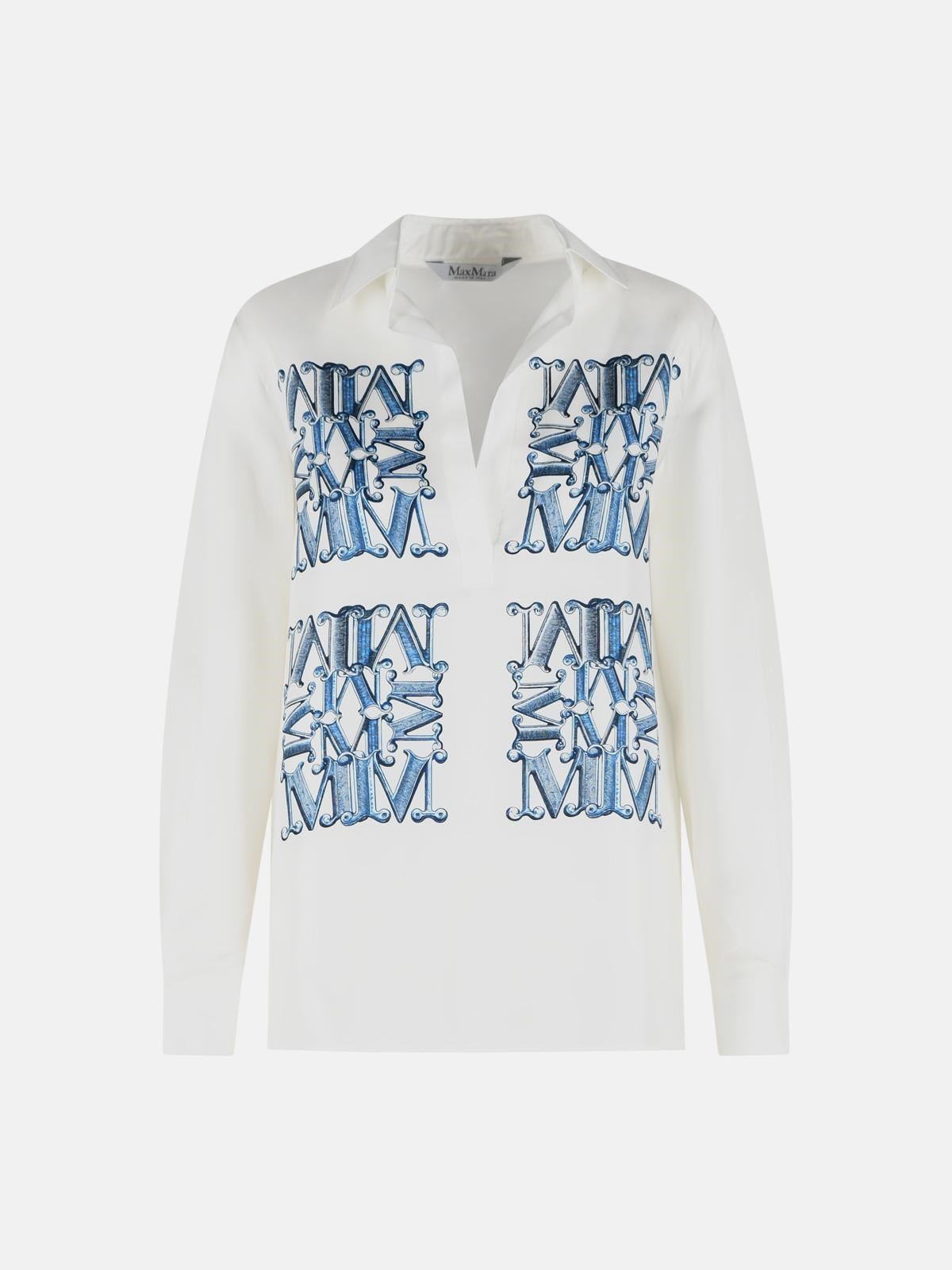 MAX MARA 'Filtro' 'Oceano' White Silk Shirt　MAX MARA 'Filtro' 'Oceano' ホワイト シルク シャツ MAX