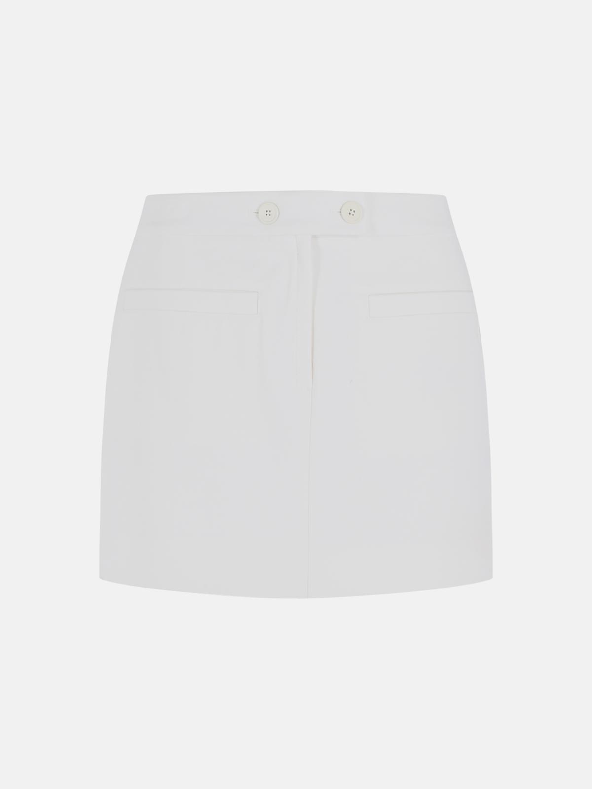 COURREGES White Wool Blend Miniskirt　COURREGES ホワイト ウール ブレンド ミニスカート COURREGES