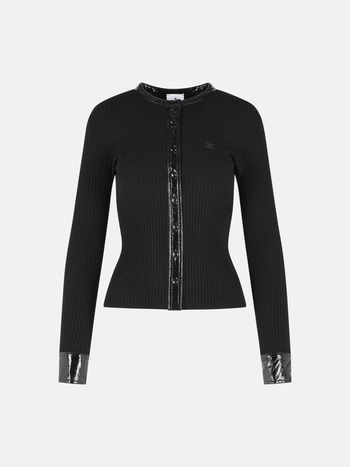 Courrèges Black Viscose Blend Cardigan