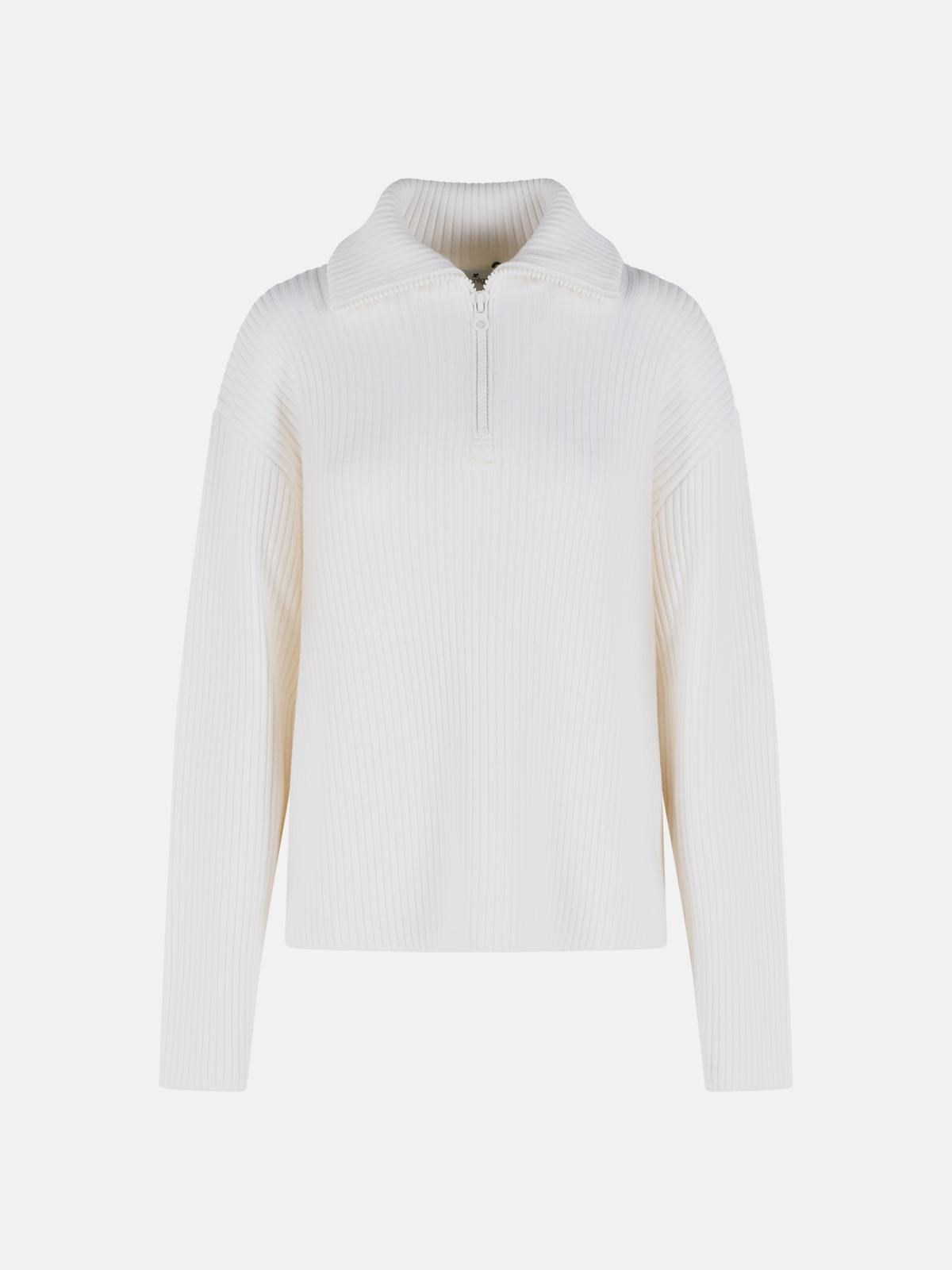 COURREGES White Merino Wool Sweater　COURREGES ホワイト メリノ ウール セーター COURREGES