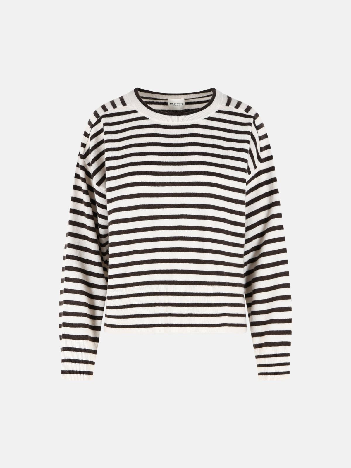 Closed Brown And White Cashmere Sweater