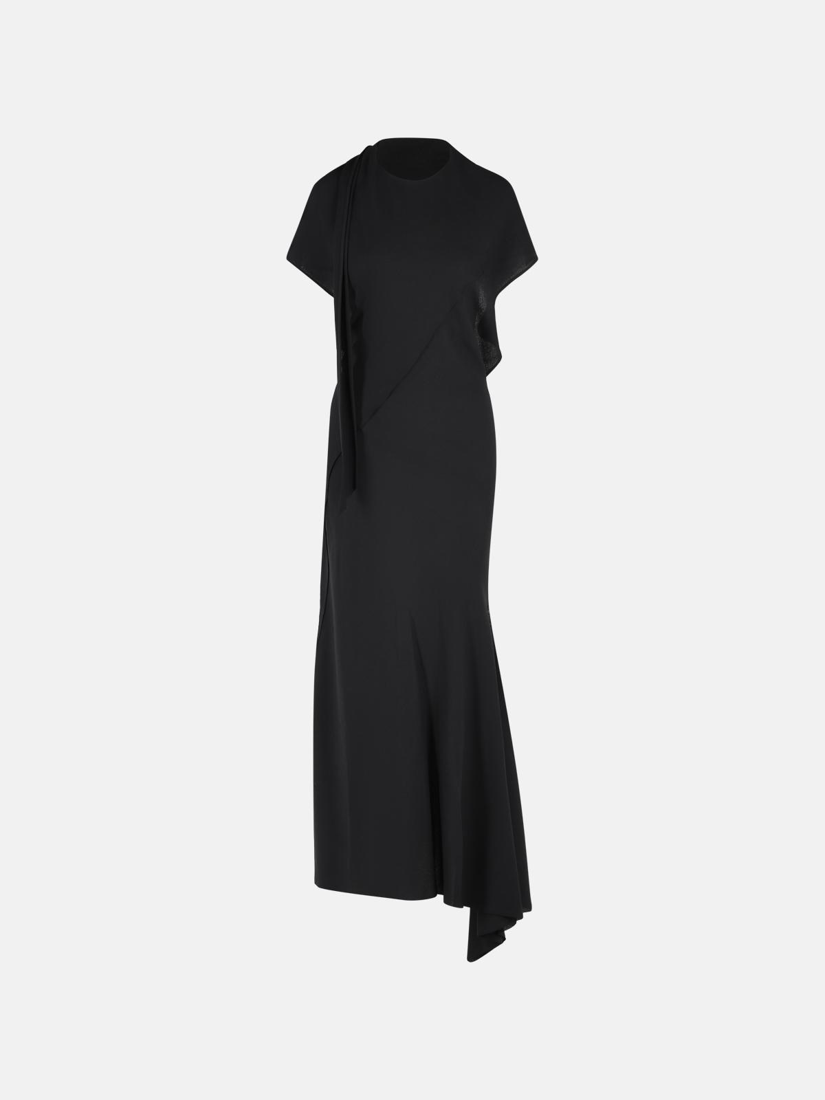THE ATTICO Black Virgin Wool Midi Dress