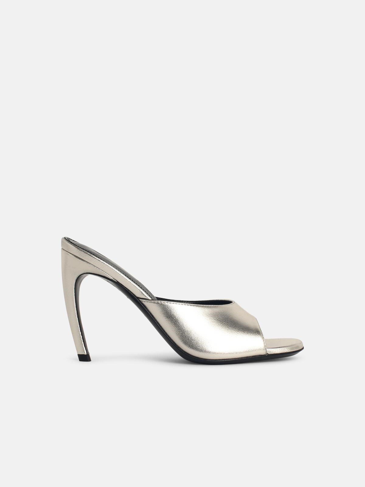 THE ATTICO 'Betta 95' Silver Leather Mules THE