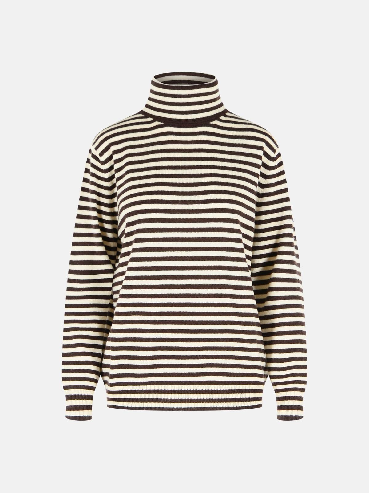 MAX MARA 'Ottelia' Brown Wool And Cashmere Turtleneck Sweater