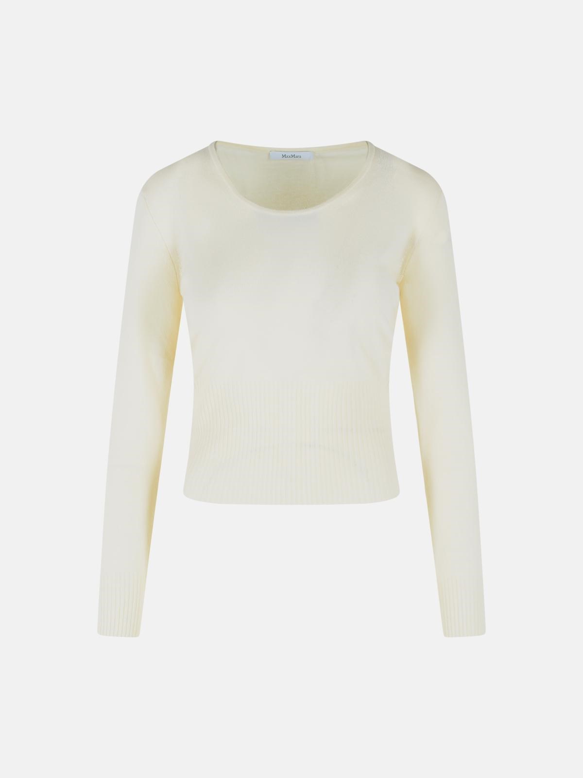 MAX MARA 'Vetta' White Wool Sweater