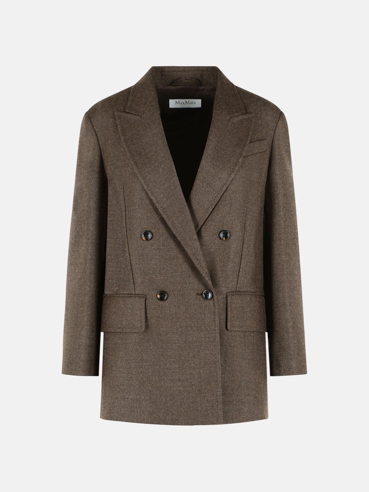 MAX MARA 'Pulvino' Brown Virgin Wool Blazer
