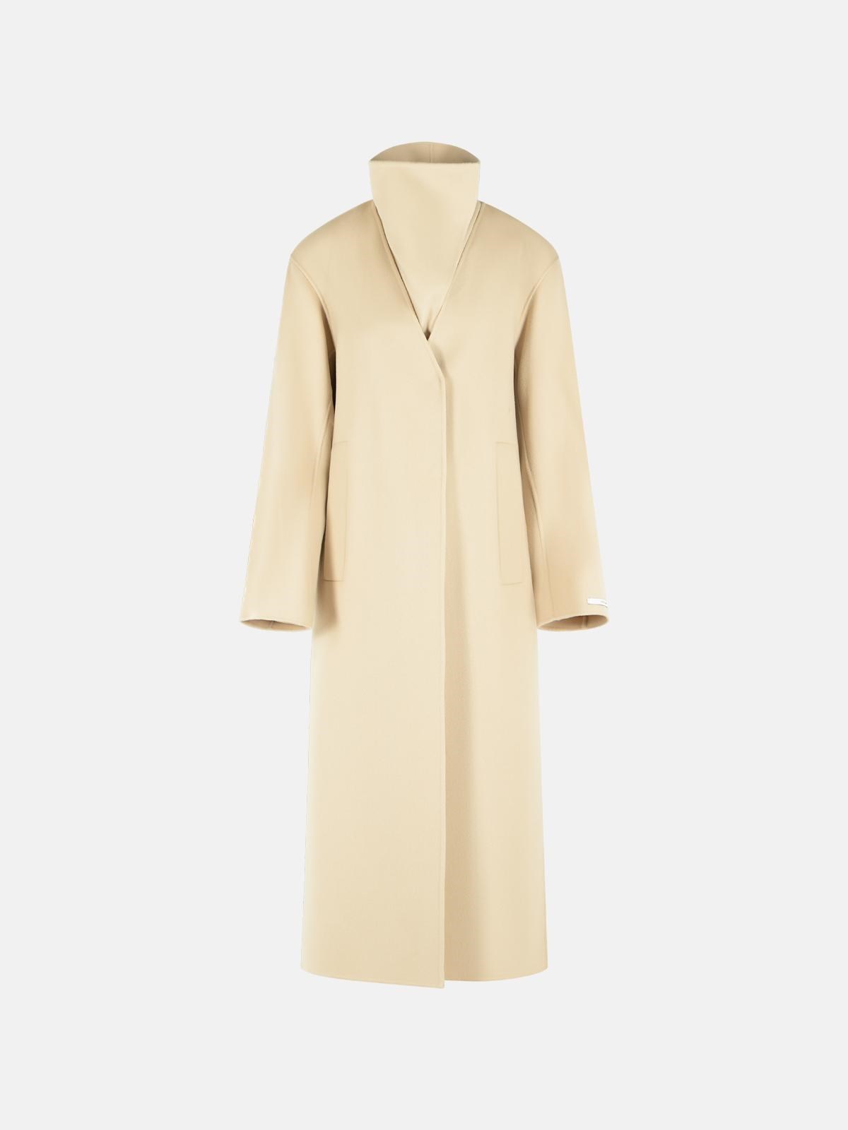SPORTMAX 'Assenso' Long Coat In Pure Powder Wool