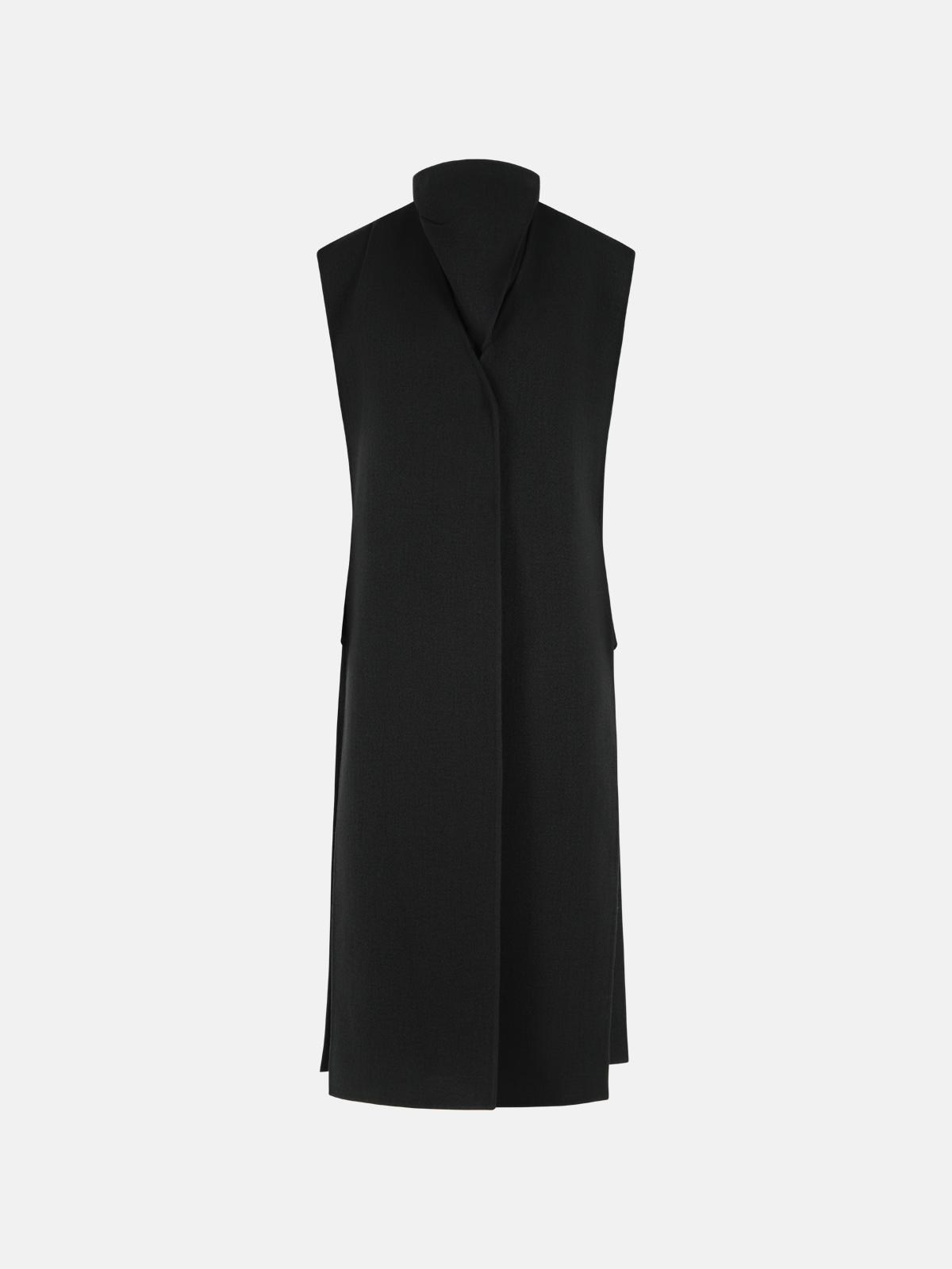 SPORTMAX 'Nigelle' Sleeveless Black Wool And Cashmere Coat