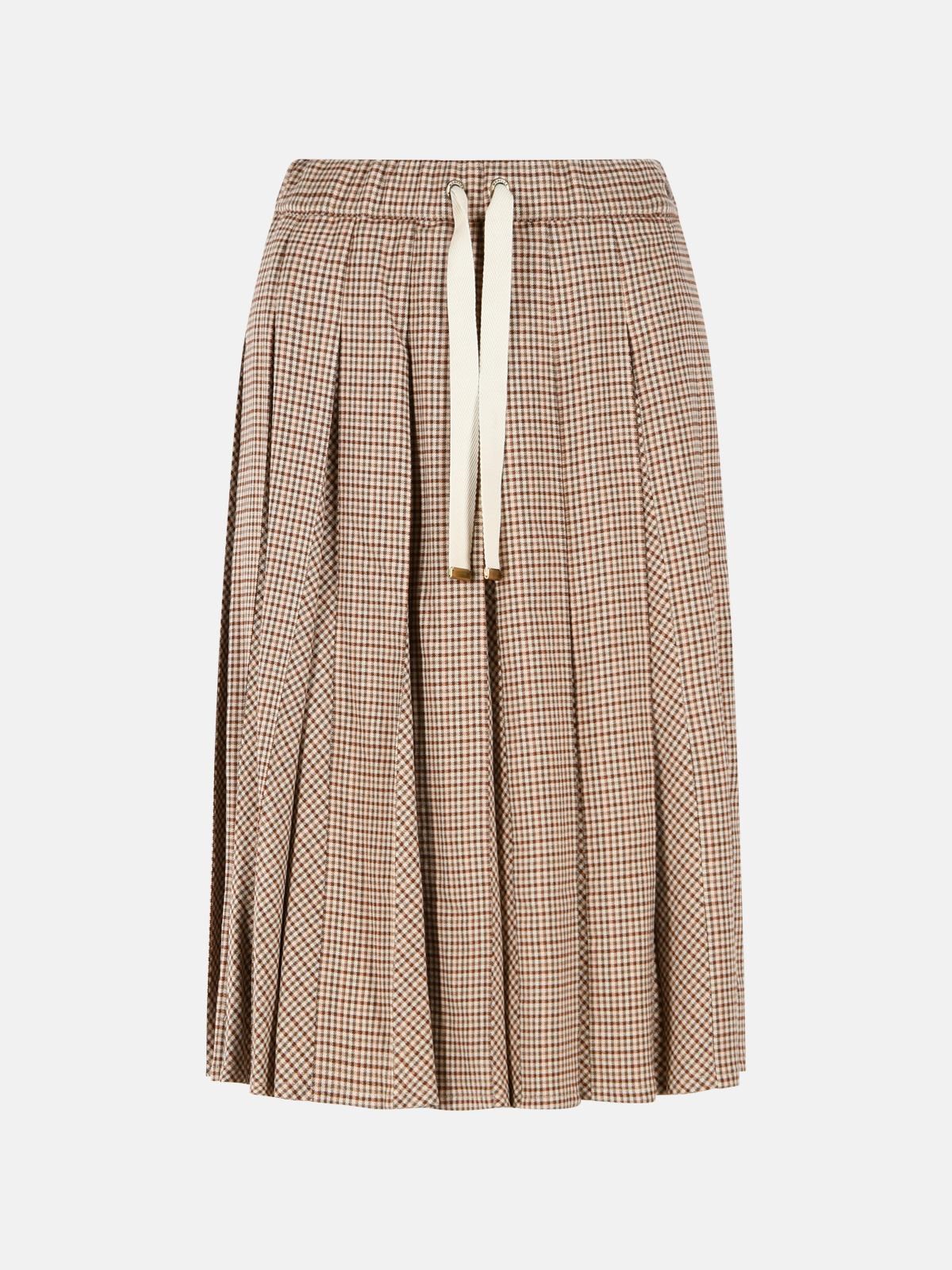 Moncler 'midi' Skirt In Beige Virgin Wool Blend