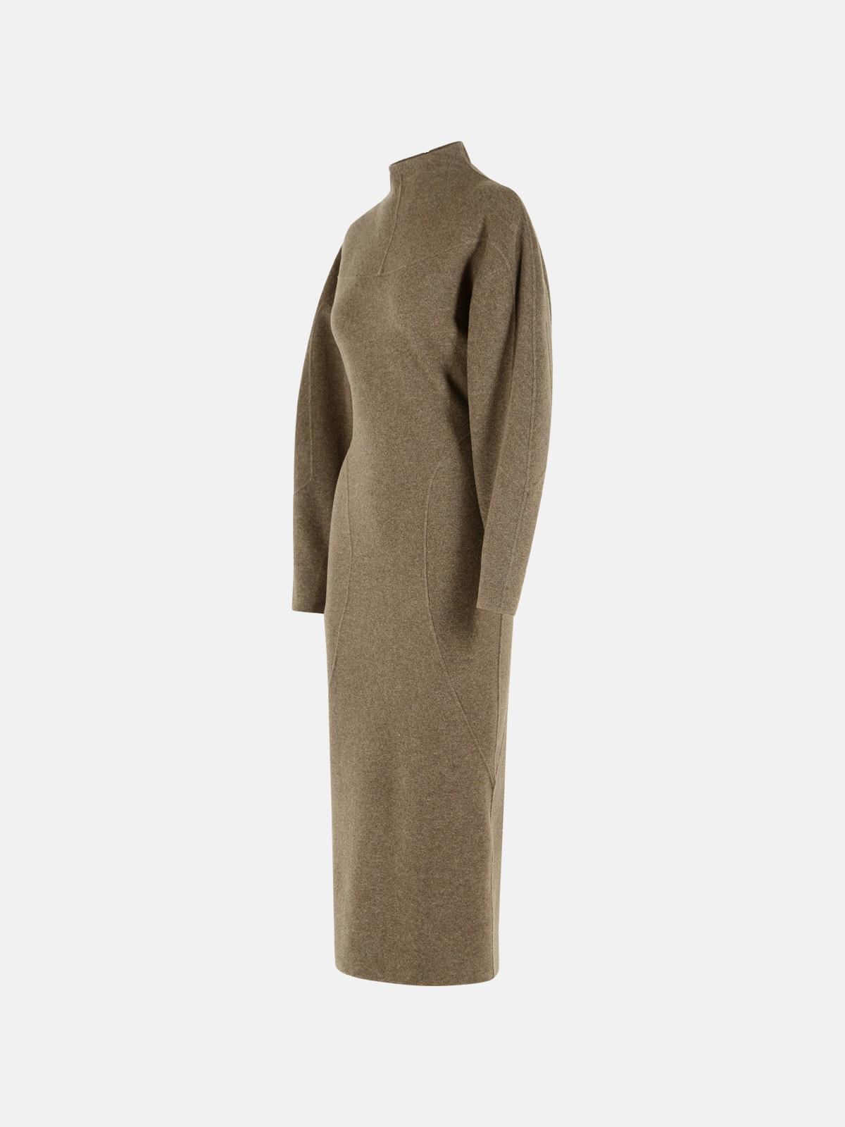 MAX MARA 'Tenuta' Wool And Mud Jersey Dress
