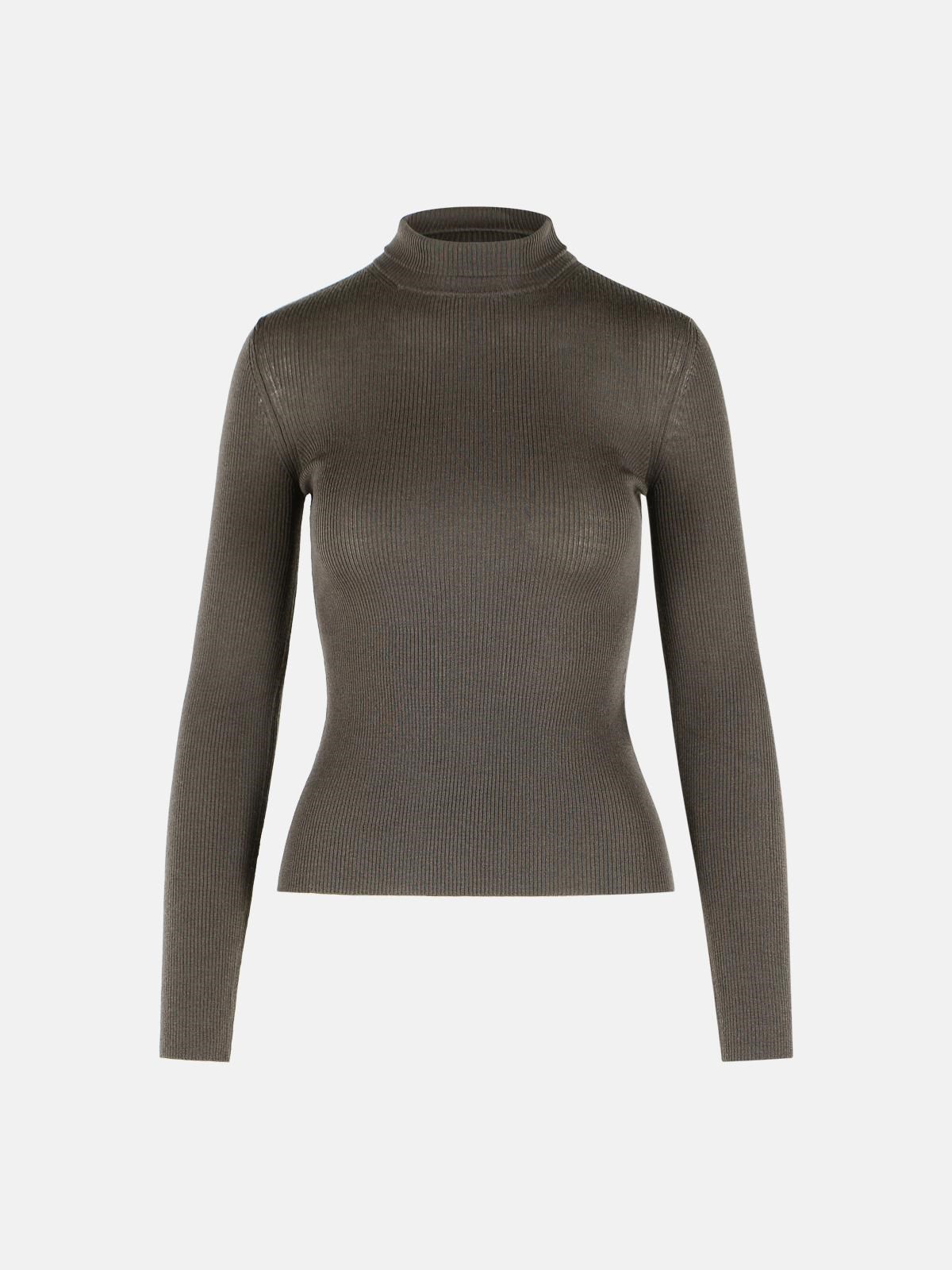 MAX MARA Brown Virgin Wool Turtleneck Sweater