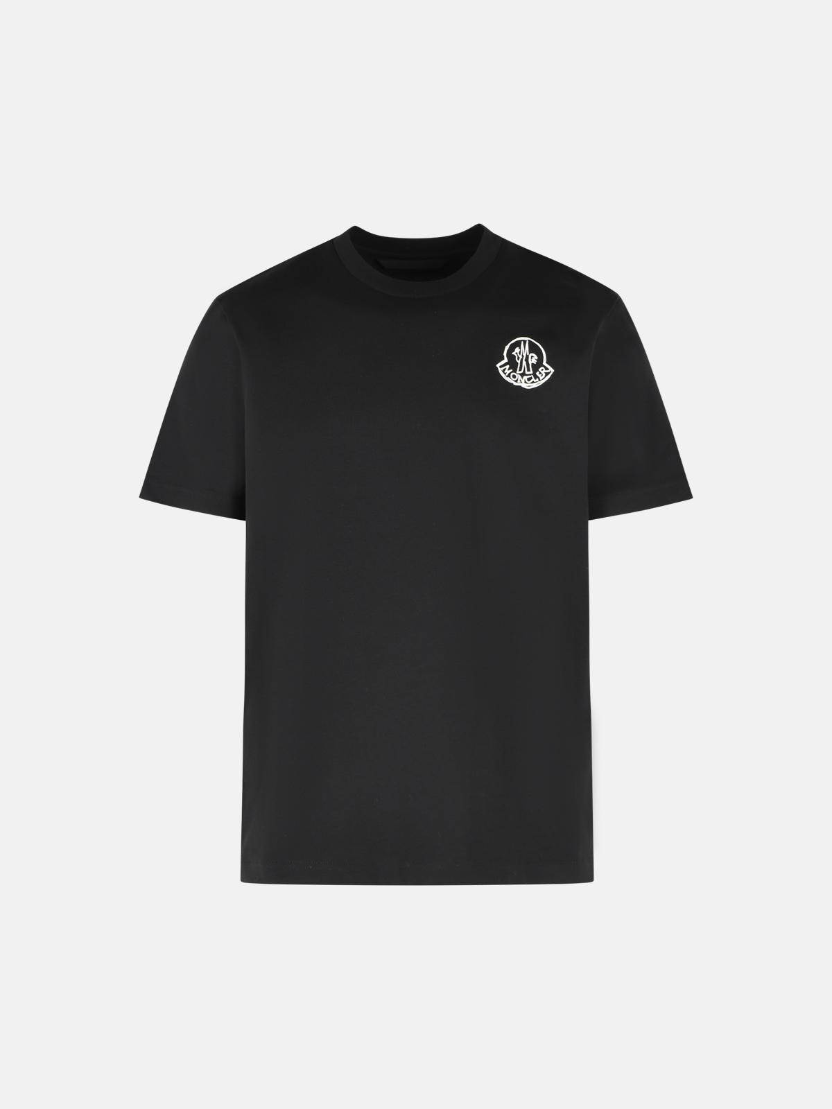 MONCLER Black Cotton T-Shirt　MONCLER ブラック コットン T シャツ MONCLER