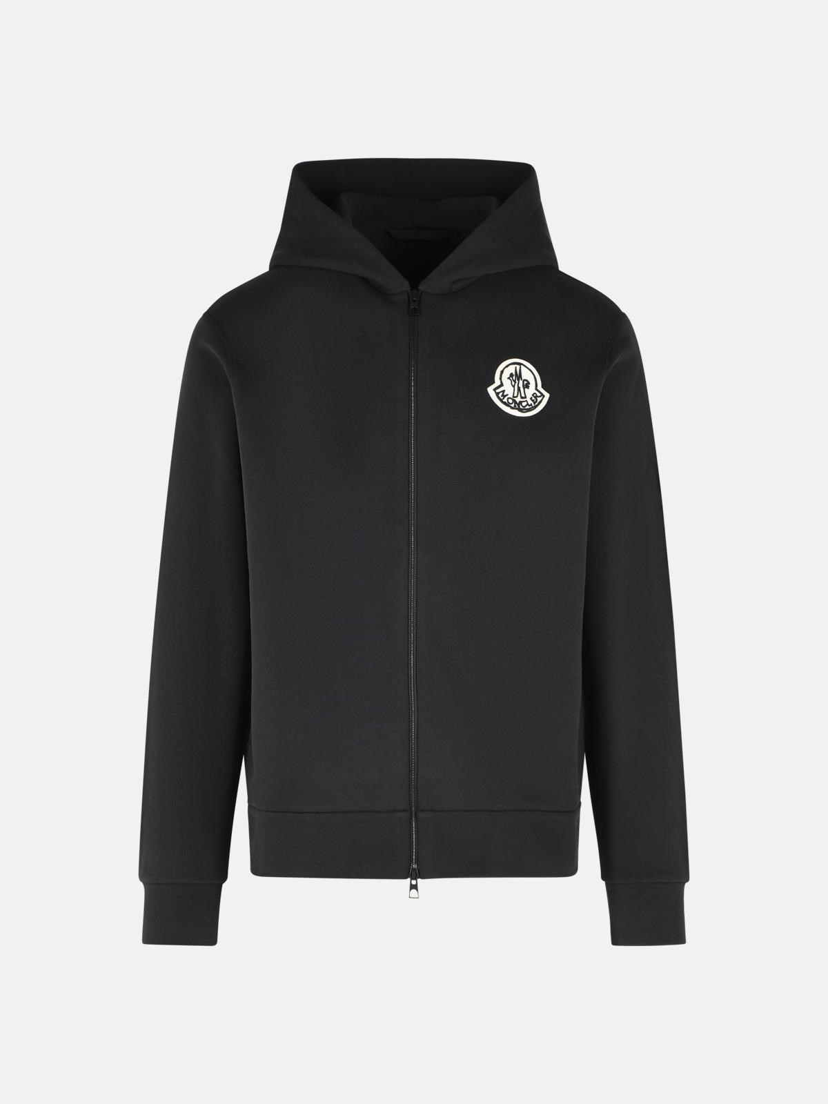 MONCLER MONCLER Black Cotton Sweatshirt　MONCLER ブラック コットン スウェットシャツ
