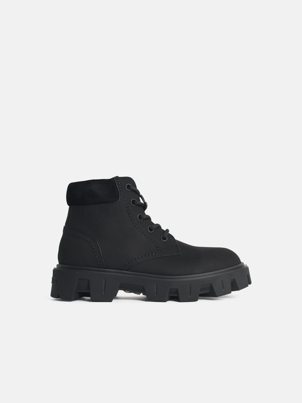 MONCLER 'Peak City' Suede And Black Nubuck Ankle Boots MONCLER