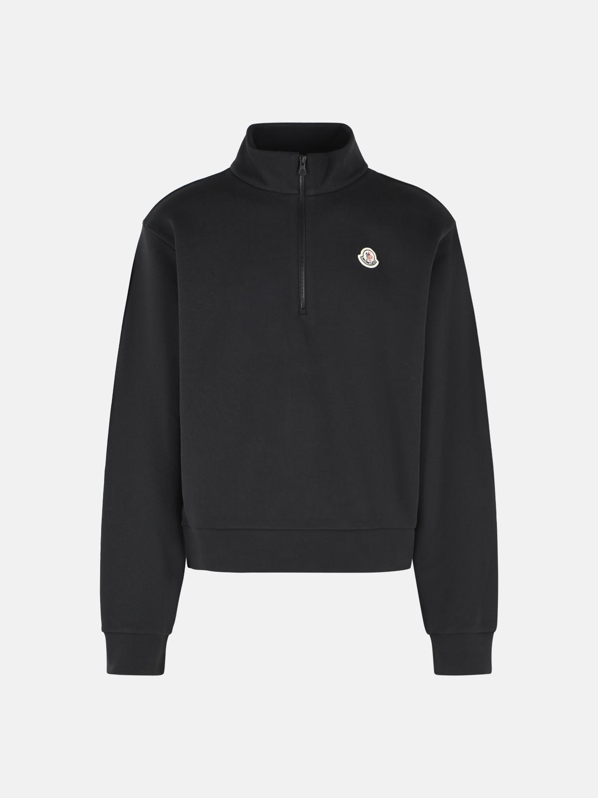 Moncler 't-neck' Black Cotton Sweatshirt