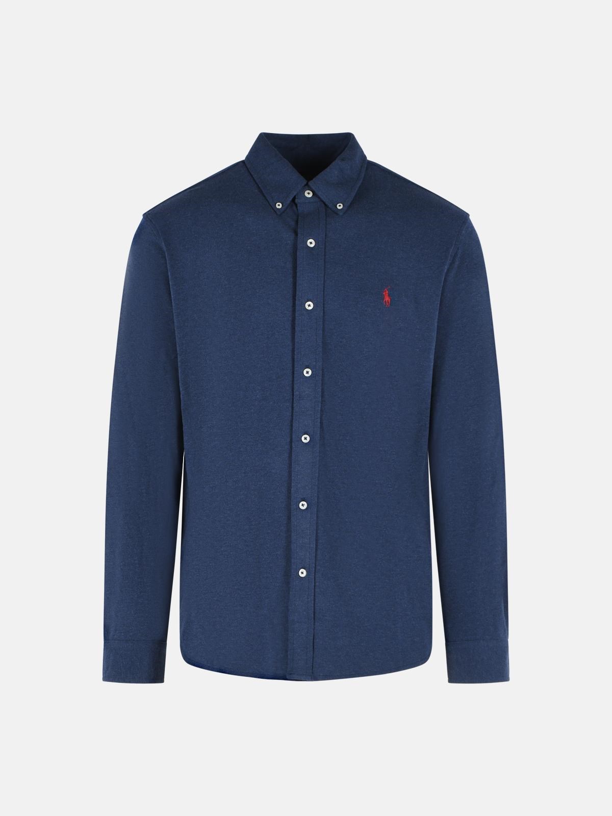 POLO RALPH LAUREN 'Mesh' Navy Cotton Shirt
