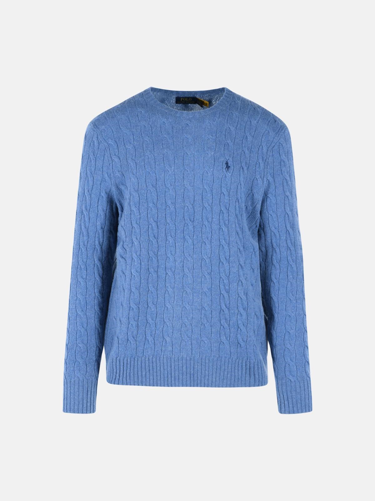 Polo Ralph Lauren Blue Wool And Cashmere Sweater