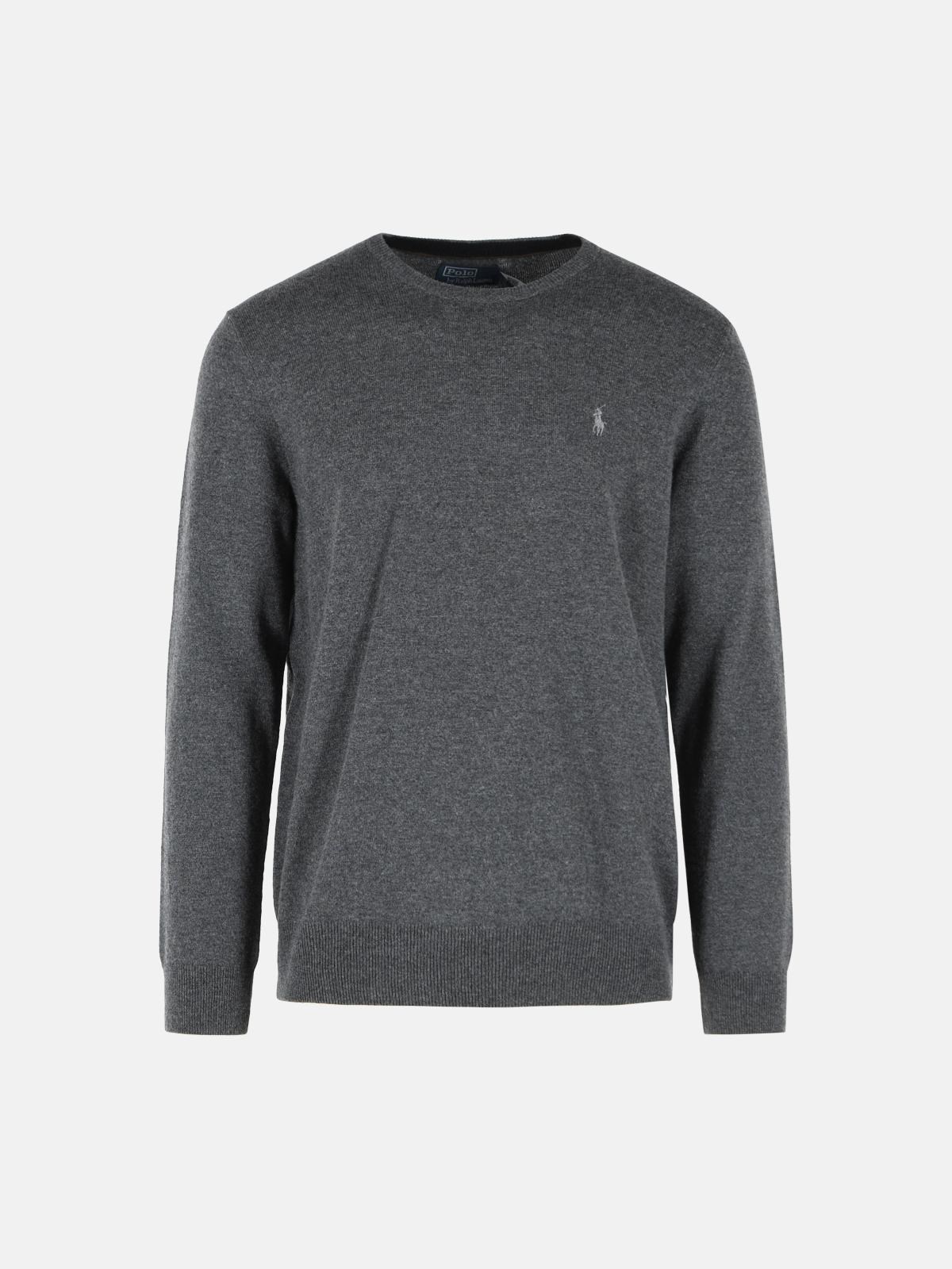Polo Ralph Lauren Mélange Granite Wool Sweater In Grey