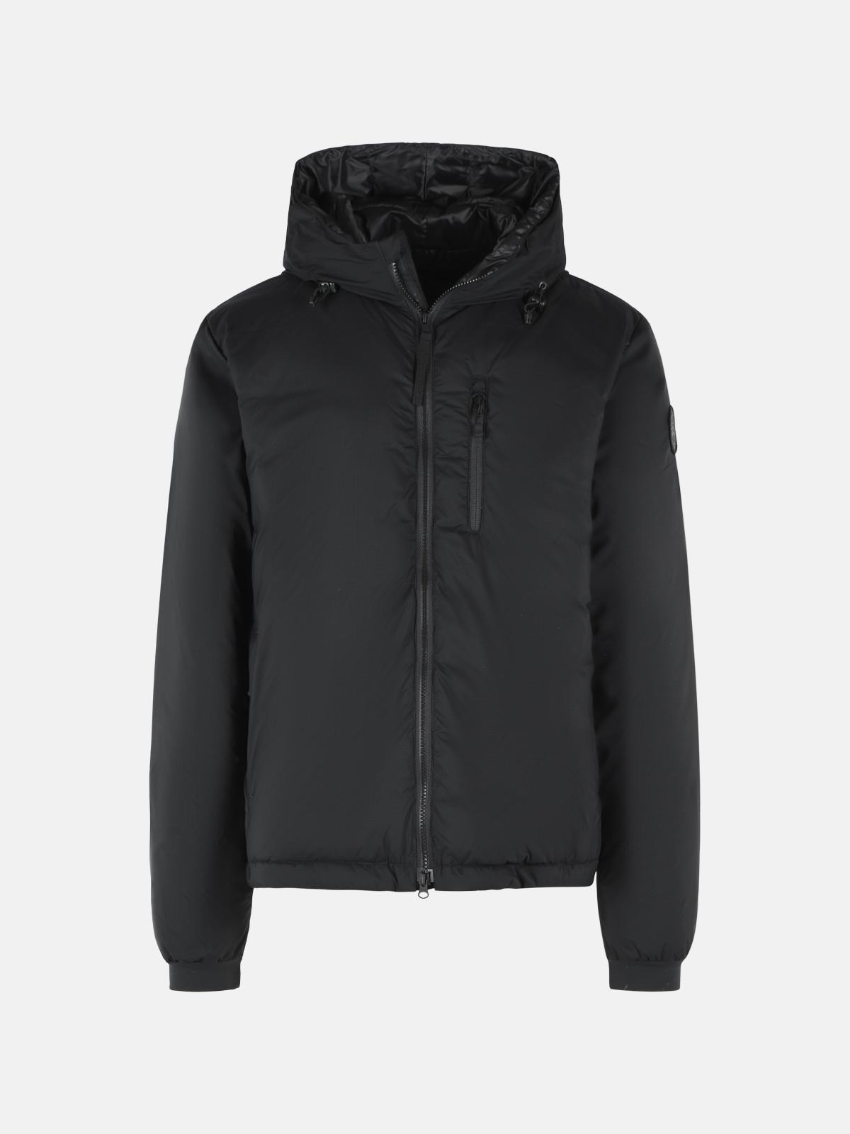 CANADA GOOSE 'Lodge' Hooded Down Jacket In Black Polyamide