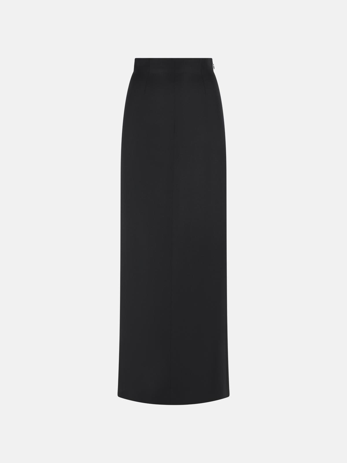 MAISON MARGIELA Black Virgin Wool Maxi Trouser Skirt