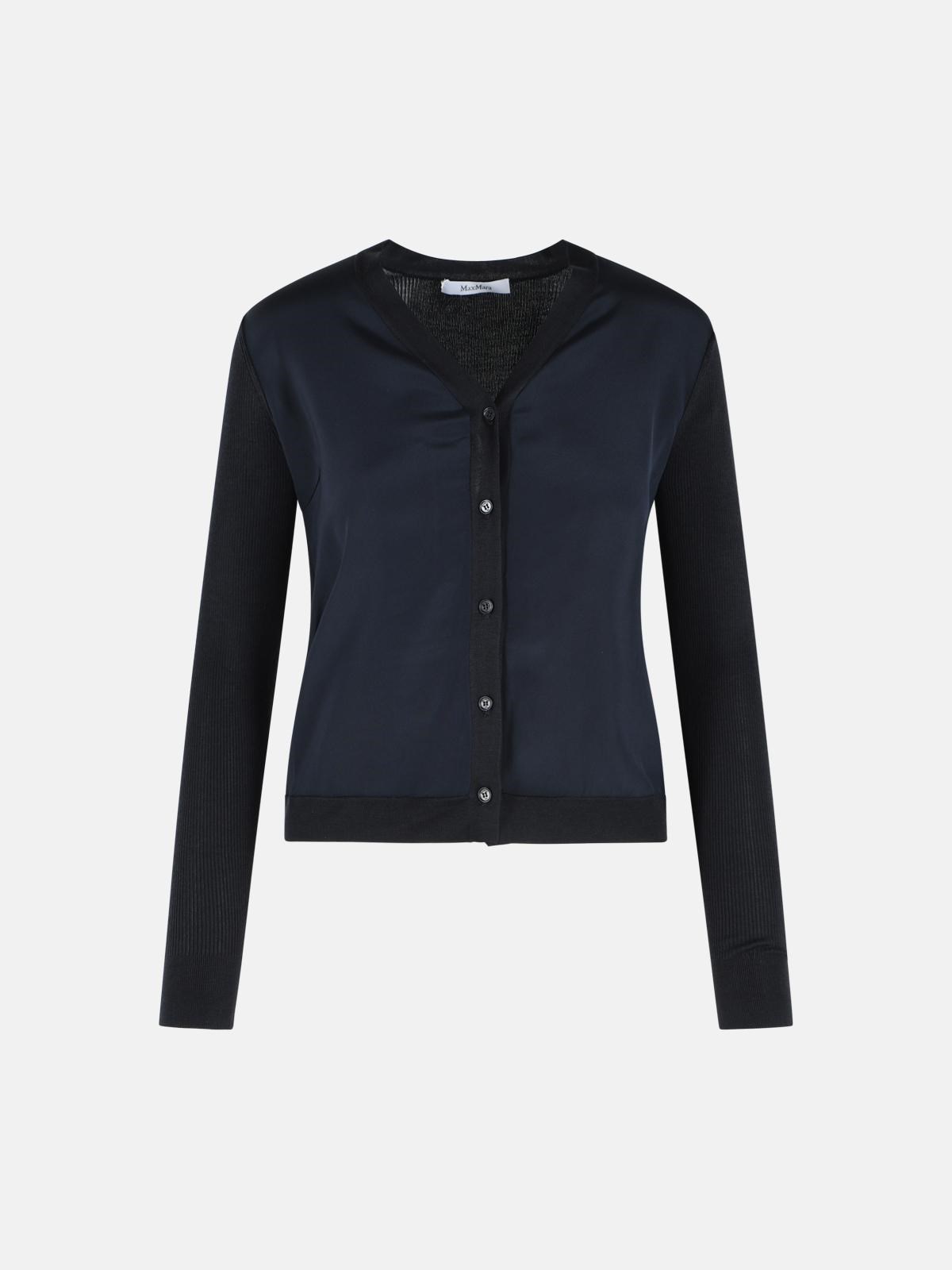 Max Mara Ninfee' Blue Silk And Cashmere Cardigan