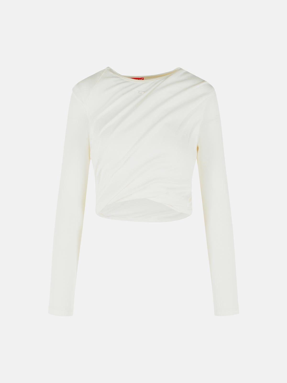 DIESEL Long Sleeved White Cotton T-Shirt