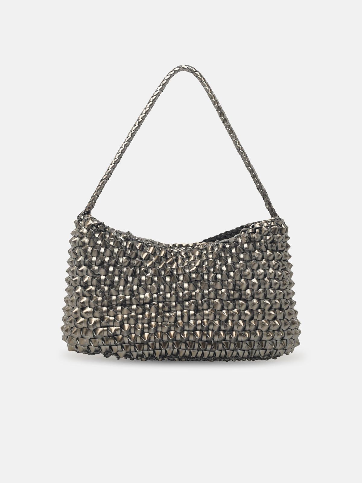 Dragon Diffusion Basil Cactus Woven Shoulder Bag In Silver