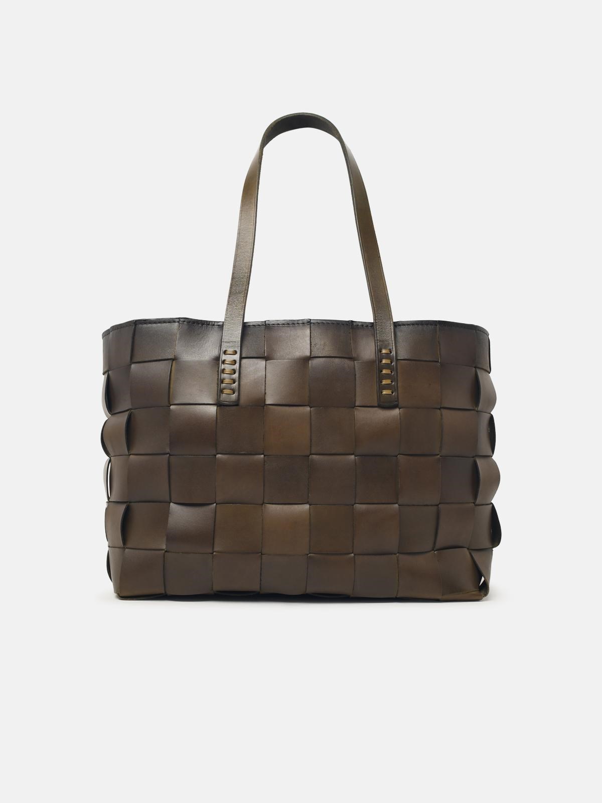 Dragon Diffusion 'japan Tote' Khaki Leather Bag In Green