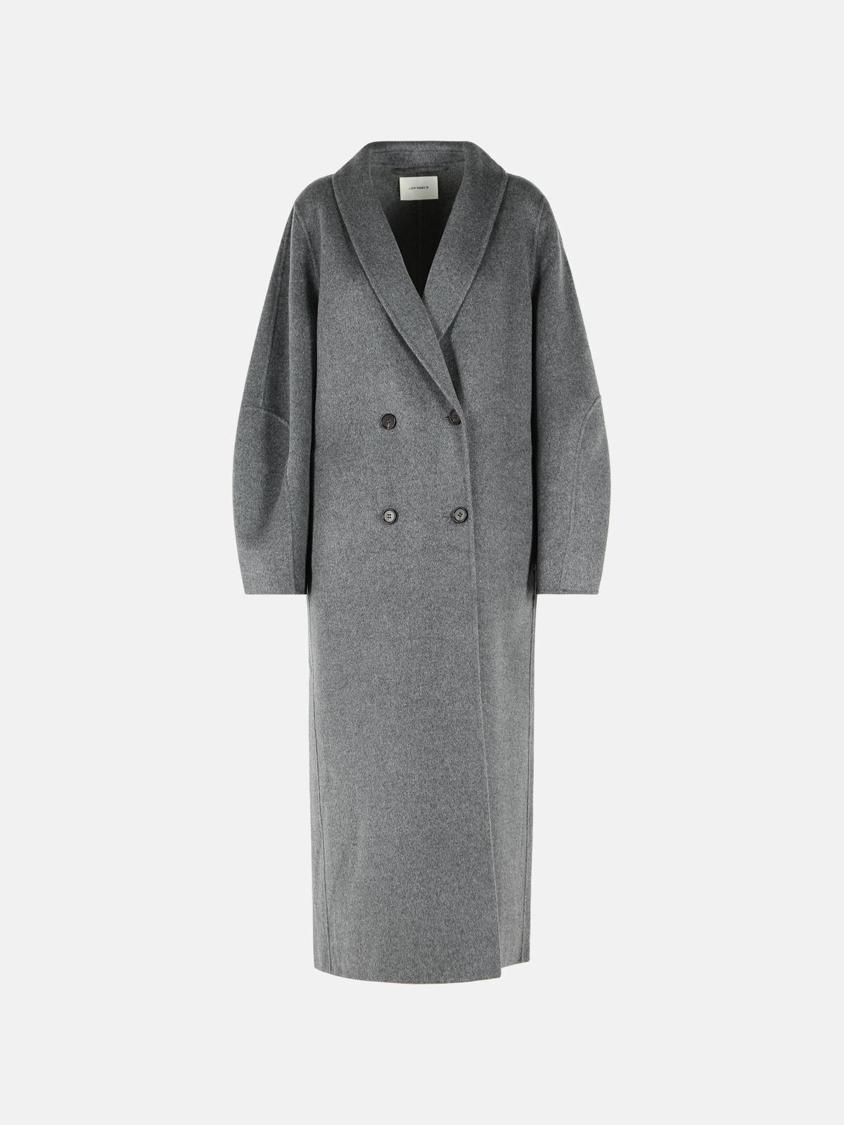 LISA YANG 'Shawl' Grey Wool And Cashmere Coat